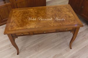 Classic desk made of solid walnut wood with top made of poplar briar
